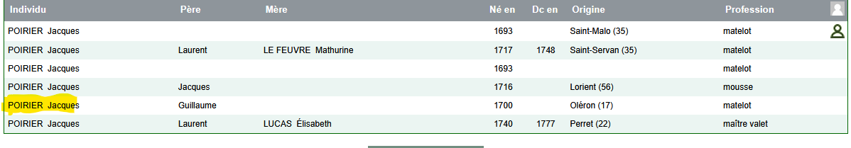 LISTE DES PASSAGERS - MEMOIRE DES HOMMES