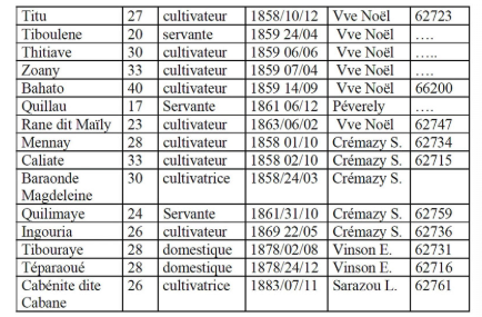 Listes des engagés océaniens - Les nègres du Pacifique Sud – Histoire des Polynésiens engagés-esclaves à La Réunion - Gilles GÉRARD