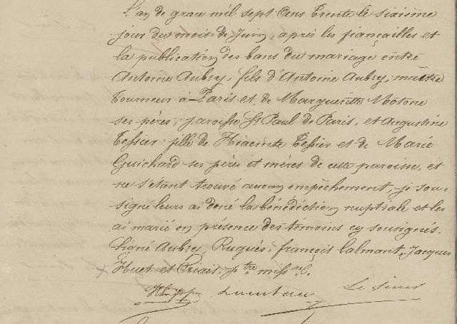 ACTE DE MARIAGE - AD 974