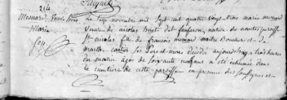 ACTE DE DECES DE MARIE MESNARD - ANOM MAURICE