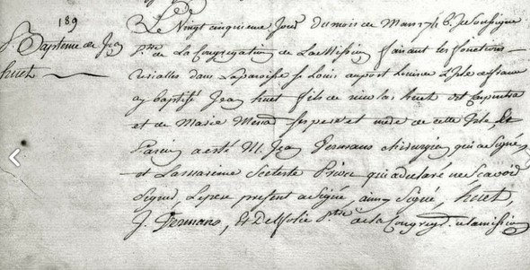 NAISSANCE HUET JEAN - ANOM MAURICE