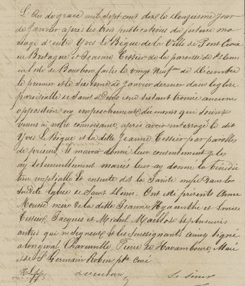 ACTE DE MARIAGE DE LE BEGUE/LE BESQUE YVES/YVON - AD 974