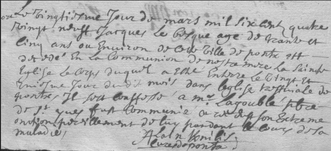 ACTE DE DECES DE LE BESQUE JACQUES - AD 29