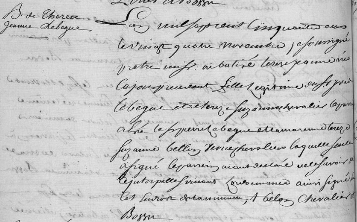 ACTE DE NAISSANCE DE THERESE JEANNE LE BEGUE LEUR FILLE - ANOM