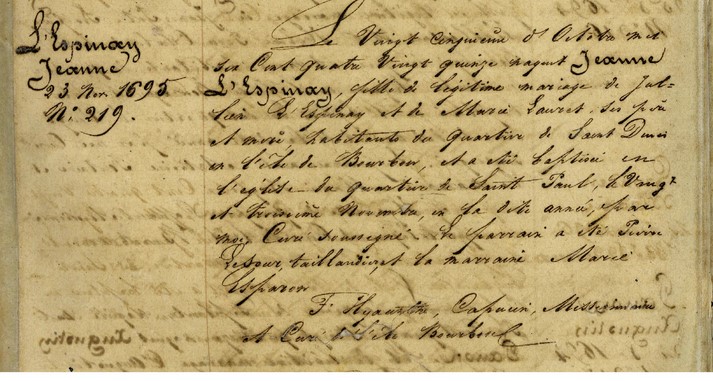 ACTE DE NAISSANCE DE LEPINAY JEANNE - ANOM