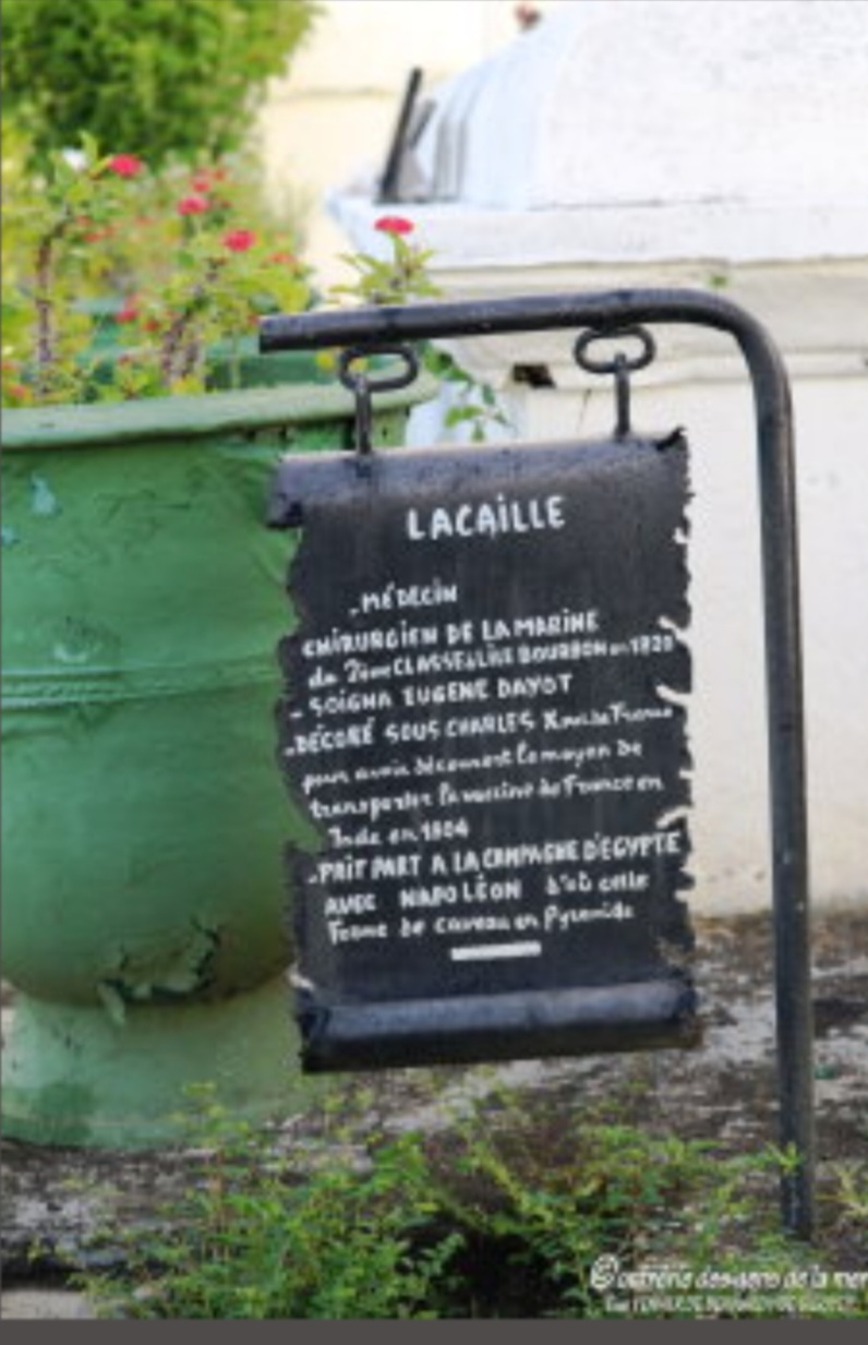 Plaque de la sépulture de Lacaille Jean Baptiste père au cimetière marin de Saint-Paul (974)