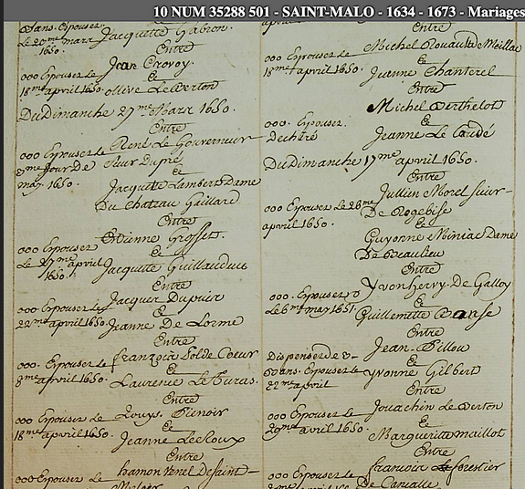 MARIAGE DE SON GRAND PERE ESTIENNE GROSSET - AD 35
