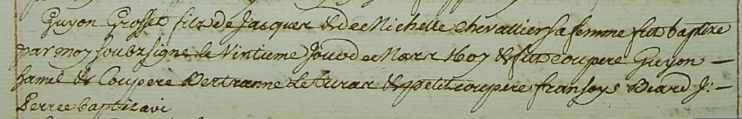 NAISSANCE DE SON ARRIERE GRAND PERE GROSSET GUYON - AD 35