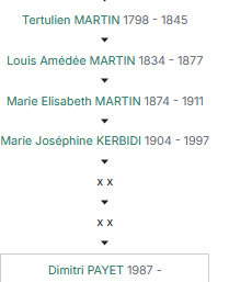 ARBRE GENEALOGIQUE DE DIMITRI PAYET