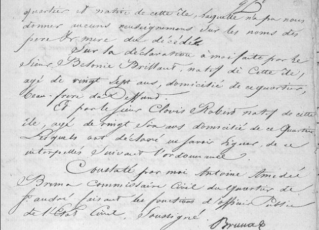 ACTE DE DECES DE ROSELLY DOMINIQUE SUITE ET FIN - ANOM