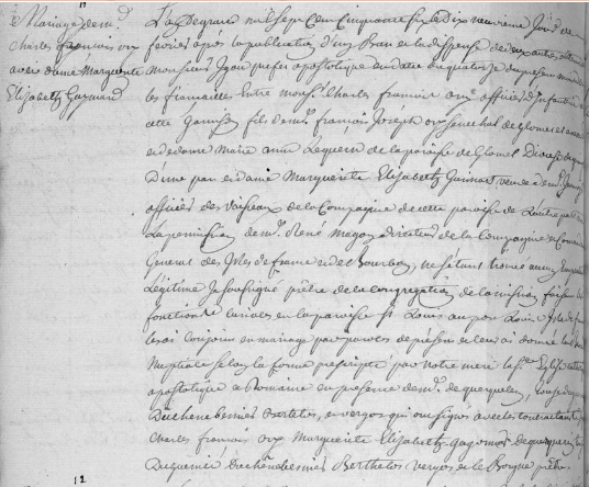MARIAGE D ELISABETH MARCHAND AVEC BOULLE DIT DE LA CHAPELLE FRANCOIS